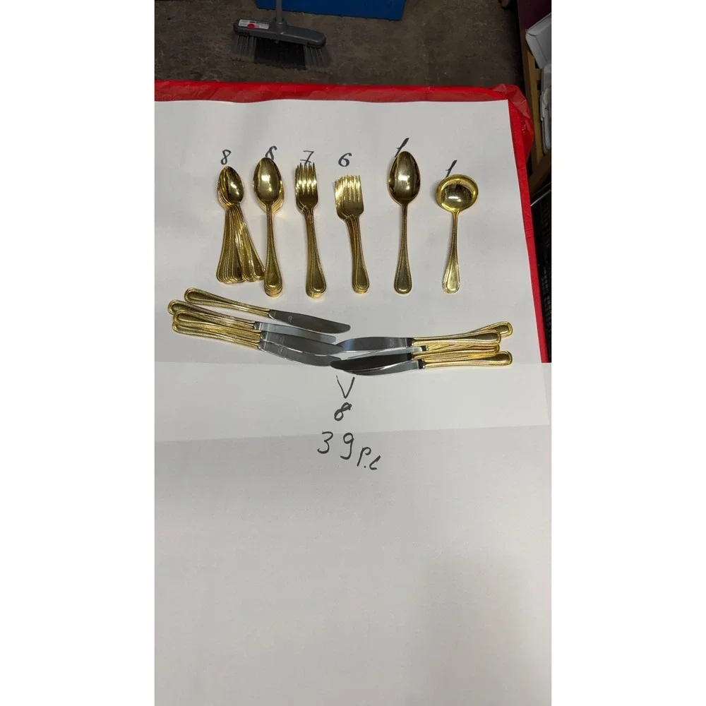 Melissa B Japan‎ Gold Flatware Set 39-Pc Stainless Steel Vintage